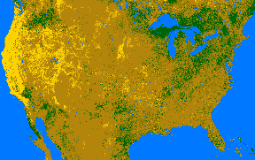 Preview-sized U.S. vegetation greeness index map for Period 14 of 1998, illustrating spatial variations in plant vigor, with greener tones indicating higher biomass and browner tones indicating stressed vegetation,              comparing current crop/vegetation change in biomass to the 20-year greenness average.