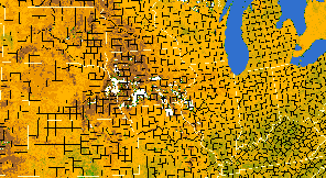 Preview-sized Corn Belt vegetation greeness index map for Period 14 of 2017, illustrating spatial variations in plant vigor, with greener tones indicating higher biomass and browner tones indicating stressed vegetation.