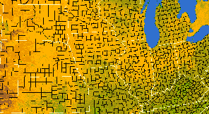 Preview-sized Corn Belt vegetation greeness index map for Period 14 of 2021, illustrating spatial variations in plant vigor, with greener tones indicating higher biomass and browner tones indicating stressed vegetation.